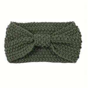 Green Knitted Headband Elastic Wide Stretch Top Twist Ladies Hair Accessories